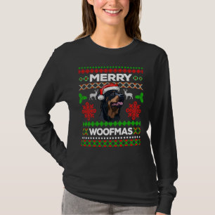Merry Woofmas Ugly Sweater Christmas Rottweiler Lo