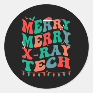 Merry X-ray Tech  Classic Round Sticker