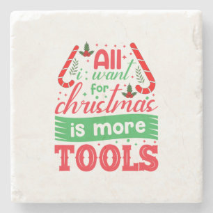 Merry Xmas All I Want For Christmas Stone Coaster