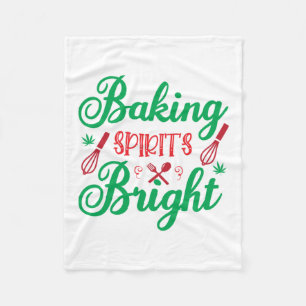 Merry Xmas Baking Spirits Bright Fleece Blanket