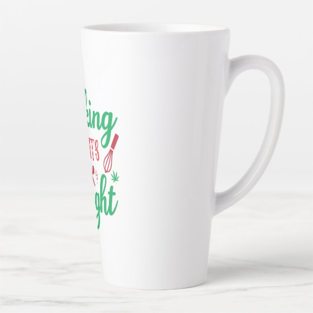 Merry Xmas Baking Spirits Bright Latte Mug (Right)