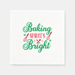Merry Xmas Baking Spirits Bright Napkin