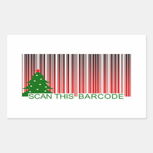 MERRY XMAS barcode Rectangular Sticker