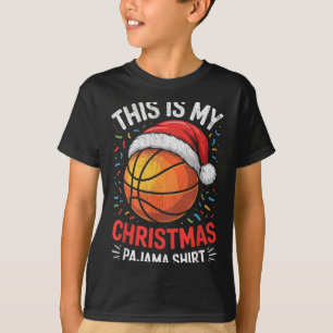 Merry Xmas Basketball Santa Hat This Is My Christm T-Shirt