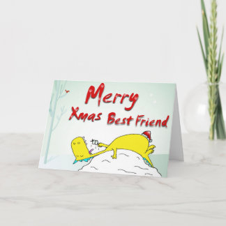 merry xmas best friend holiday card