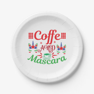 Merry Xmas Cafeine And Mascara Paper Plate