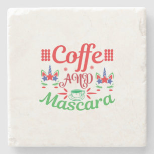 Merry Xmas Cafeine And Mascara Stone Coaster