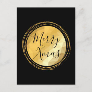 Merry Xmas calligraphy text gold luxurious Postcard