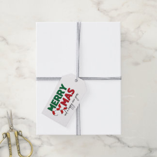 Merry Xmas candy cane red green christmas Gift Tags