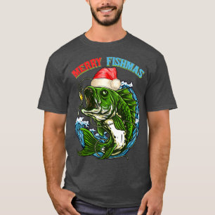 Merry Xmas Christmas Fishmas Santa Fishing Lover N T-Shirt
