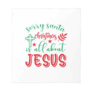 Merry Xmas Christmas Is All About Jesus Notepad