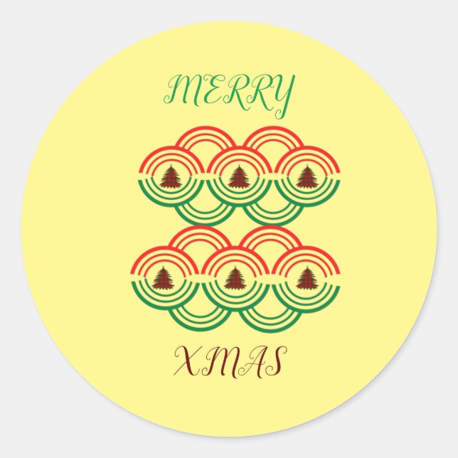Merry Xmas Classic Round Sticker (Front)