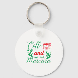 Merry Xmas Coffee And Mascara Key Ring