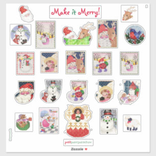 Merry Xmas Custom-Cut Vinyl Stickers II