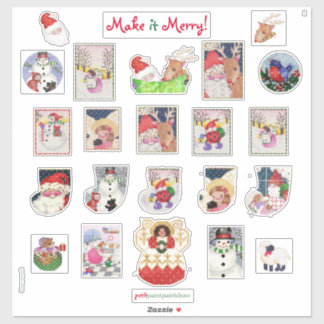 Merry Xmas Custom-Cut Vinyl Stickers II