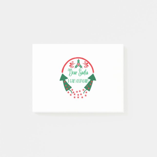 Merry Xmas Dear Santa I Can Explain Post-it Notes (Front)