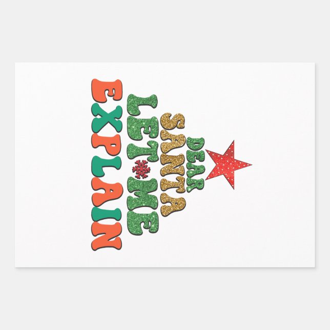 Merry Xmas Dear Santa Let Me Explain Wrapping Paper Sheet (Front)