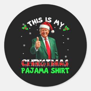 Merry Xmas Donald Trump Santa This Is My Christmas Classic Round Sticker