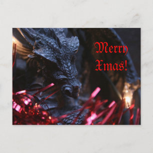 Merry Xmas Dragon Holiday Postcard