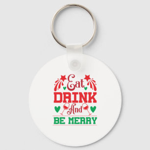 Merry Xmas Eat Drink And Be Merry Key Ring