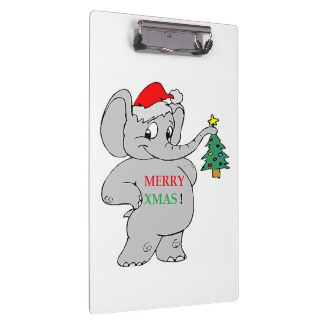 "MERRY XMAS" ELEPHANT CLIPBOARD (Right)
