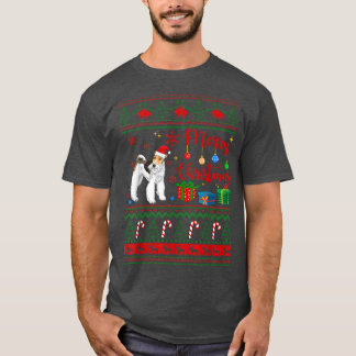 Merry Xmas Fo Terrier Ugly Sweater Santa Claus Hat
