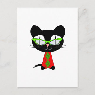 Merry Xmas from a Cool Kitty Holiday Postcard