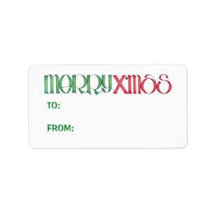 Merry X'mas green Gift Tag