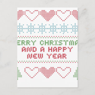 merry xmas happy new year holiday postcard