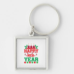 Merry Xmas Happy New Year Key Ring