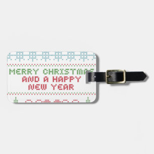 merry xmas happy new year luggage tag