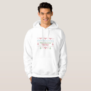 merry xmas happy new year mens hooded sweatshirt