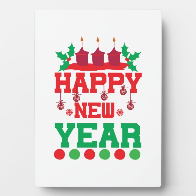 Merry Xmas Happy New Year Plaque (Front)