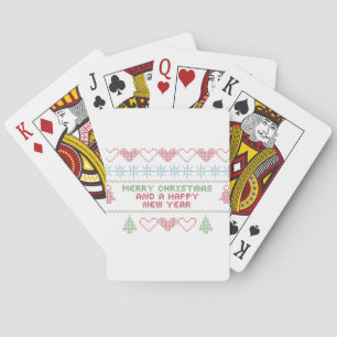 merry xmas happy new year playing cards