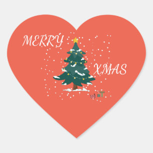 Merry Xmas Heart Sticker