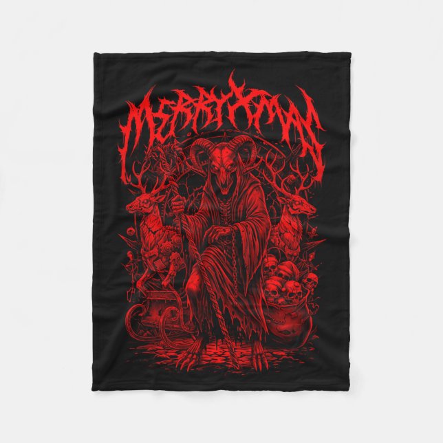 Merry Xmas Heavy Metal Band Parody Death Metal Vin Fleece Blanket (Front)