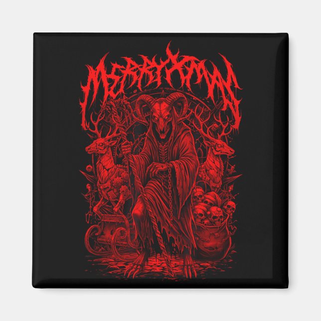 Merry Xmas Heavy Metal Band Parody Death Metal Vin Magnet (Front)