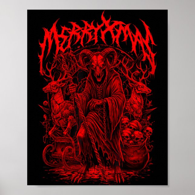 Merry Xmas Heavy Metal Band Parody Death Metal Vin Poster (Front)