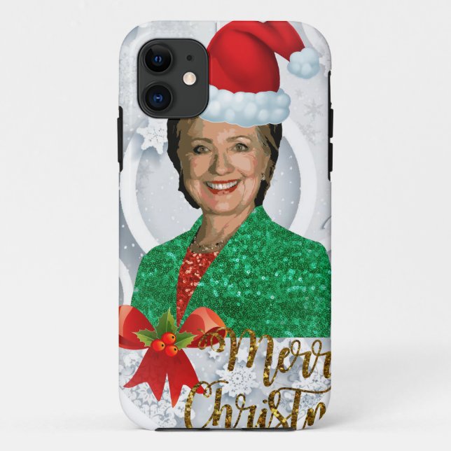 merry xmas Hillary clinton Case-Mate iPhone Case (Back)