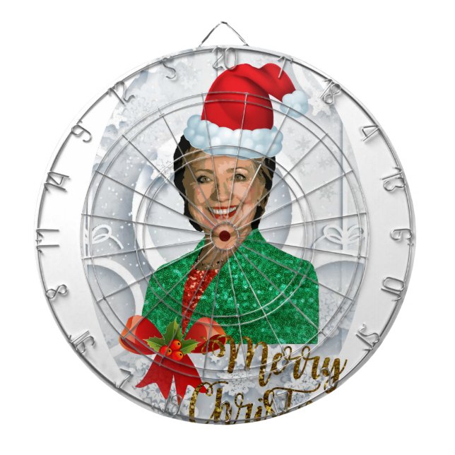 merry xmas Hillary clinton Dartboard (Front)