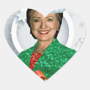 merry xmas Hillary clinton Heart Sticker