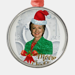 merry xmas Hillary clinton Metal Tree Decoration