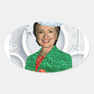 merry xmas Hillary clinton Oval Sticker