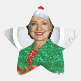 merry xmas Hillary clinton Star Sticker