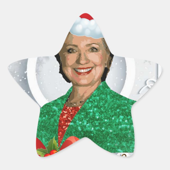 merry xmas Hillary clinton Star Sticker (Front)