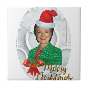 merry xmas Hillary clinton Tile