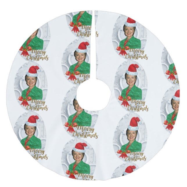 merry xmas Hillary clinton tree skirt (Front)
