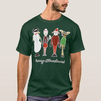 Merry Xmas Hipster Cute Santa Mrs T-Shirt