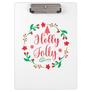 Merry Xmas Holly Jolly Clipboard