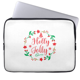 Merry Xmas Holly Jolly Laptop Sleeve